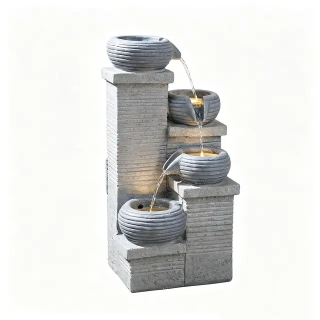 homasis 4-stufiger gartenbrunnen mit