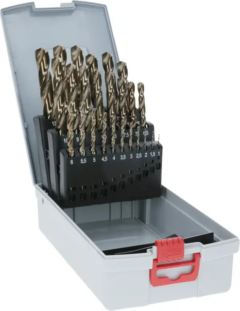 Bosch 25x PRO Stainless HSS-Co Spiralbohrer-Set (für Stahl, Edelstahl, Ø 1-13 mm, Professional Zubehör Bohrmaschine/Schrauber)