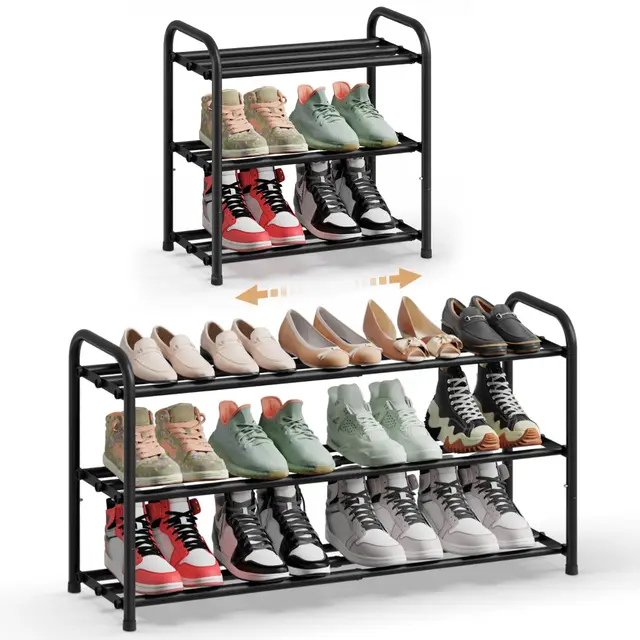 songmics schuhregal ausziehbar 3 ebenen