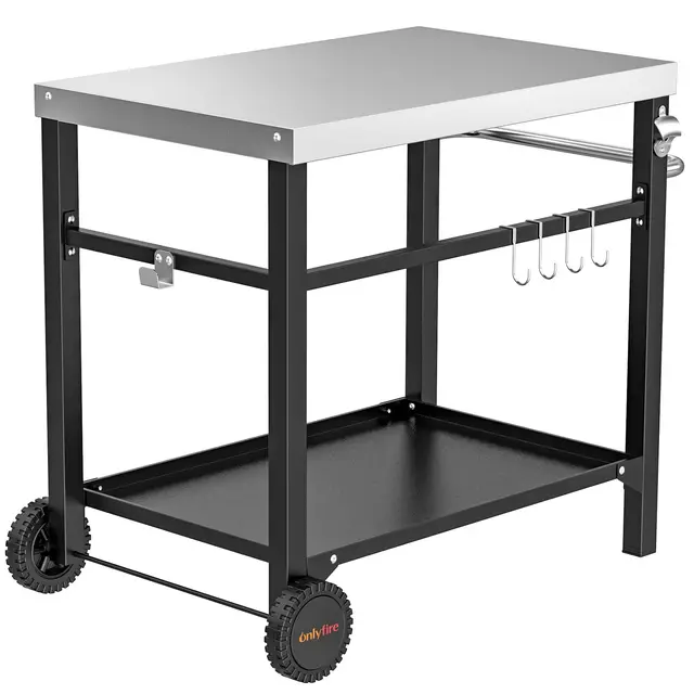 onlyfire grillwagen edelstahl 4 regale