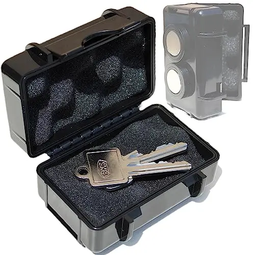 GRIP&BENDER Unzerstörbare Magnetische Aufbewahrungs-Box, Wasserdichter Outdoor Schlüssel-Behälter zur Aufbewahrung von GPS-Tracker mit Magnet-Halterung