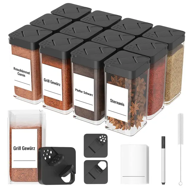 homhut gewürzgläser eckig 12x120ml