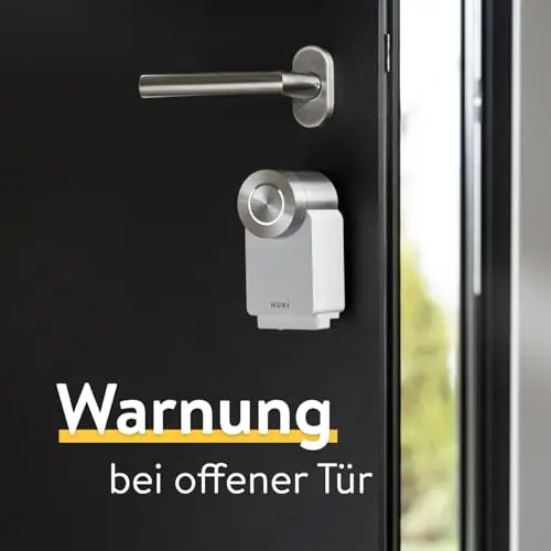 Nuki Door Sensor, Türsensor für Nuki Smart Lock, Mitteilungen (Tür offen, geschlossen) aus der Ferne, Bluetooth, Zubehör für elektronisches Türschloss, Nuki Smart Home, weiß