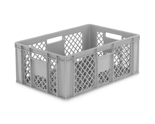 DIE BOX FABRIK Eurobox 60x40x24 cm Klappbox 45L Grau