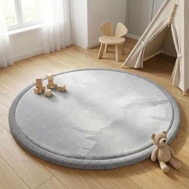 friedo krabbelmatte baby ø150cm hellgrau