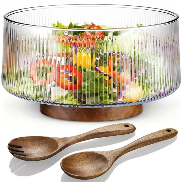 nihome extra große salatschüssel glas