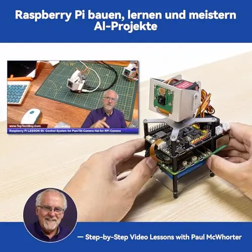 SUNFOUNDER AI Fusion Lab Kit für Raspberry Pi 5/4/3B+/Zero 2w, Multi-LLMs ChatGPT/Gemini/Grok, OpenCV & MediaPipe, Python, Videokurse für angehende Ingenieure