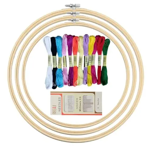 mewtush stickrahmen set 3er bambus 10