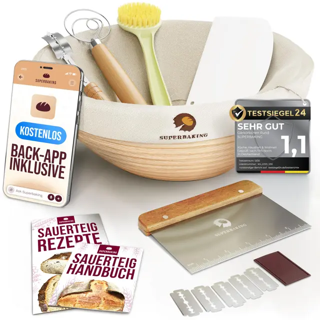 superbaking gärkorb 9 zoll rattan