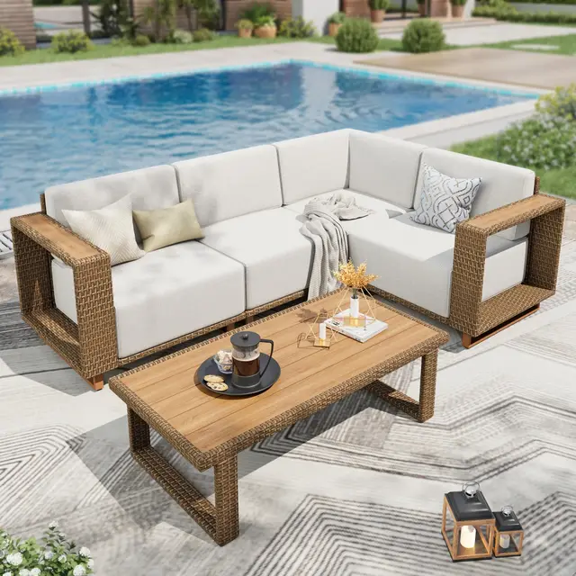 phi villa rattan gartenmöbel set für 4
