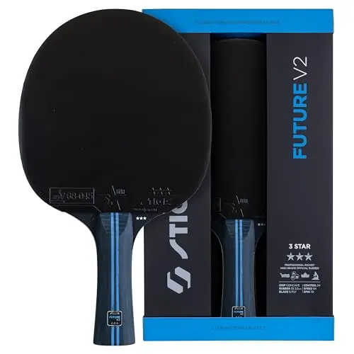 STIGA Tischtennisschläger Future V2-3-Sterne Profi-Schläger für offensives Spiel, ITTF-zugelassener Star 3 Belag, 2,0 mm Schwamm, WRB-Technologie, konkaver Griff, 5-schichtiges Holz