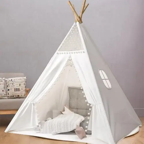 Camiraft Kinder-Tipi Spielzelt aus Baumwolle