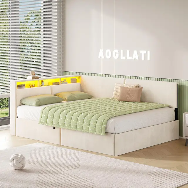 aogllati polsterbett 140x200 beige samt