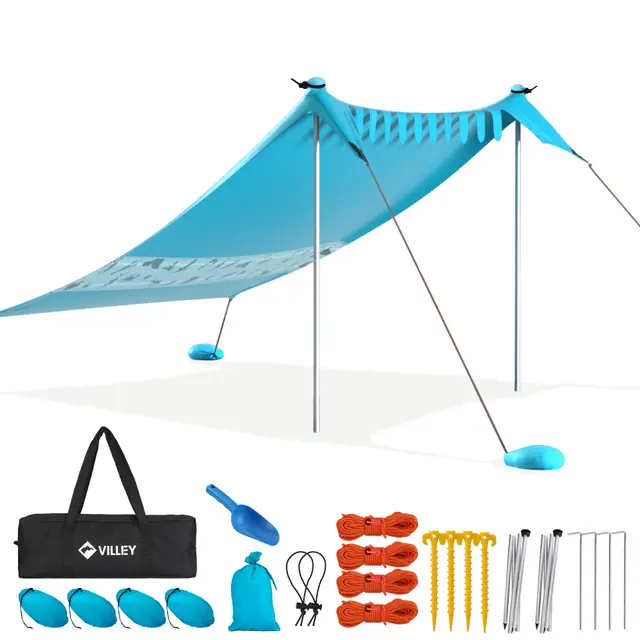 villey sonnenzelt 2m x 2,4m blau upf50