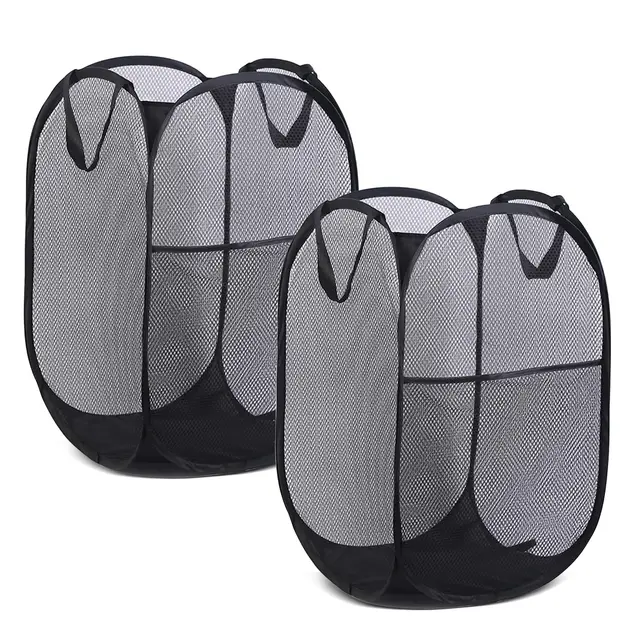 dogmoon 2er pop-up wäschekorb mesh 75l