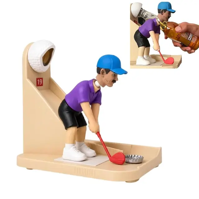 golf flaschenöffner mit auffangschale