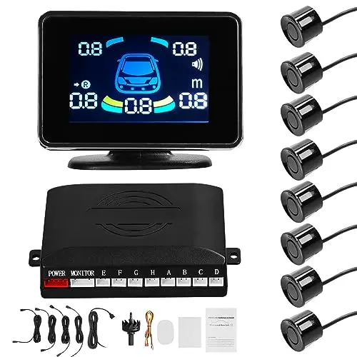 Shkalacar Einparkhilfe mit 8 Parksensoren und LCD-Abstandsanzeige