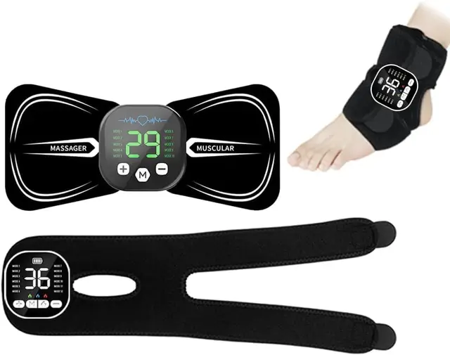 EMS Fußmassagegerät für Neuropathie mit Wärme, Nackenmassage Muskelstimulationsgeräte Nacken Rücken Schulter Massagegerät für Ganzer Körper, Hand Füße Massagegerät für Schmerz und Durchblutung