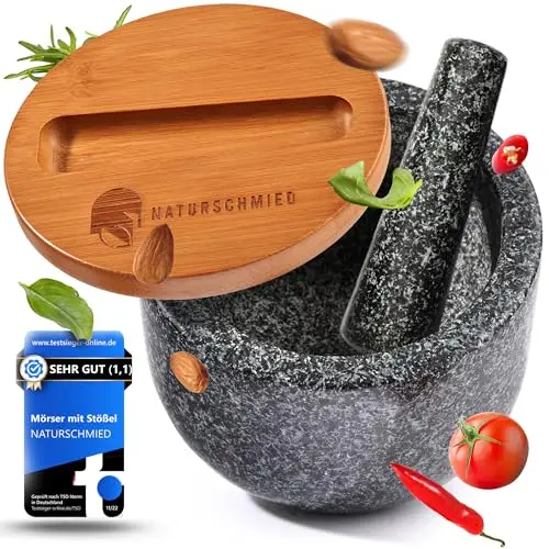 naturschmied granit mörser mit stößel
