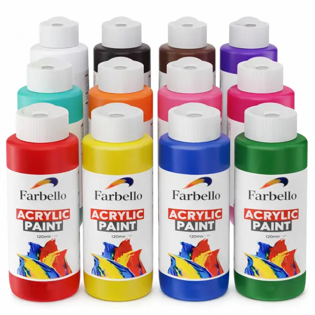 farbello f120er set acrylfarbe 12x100 ml