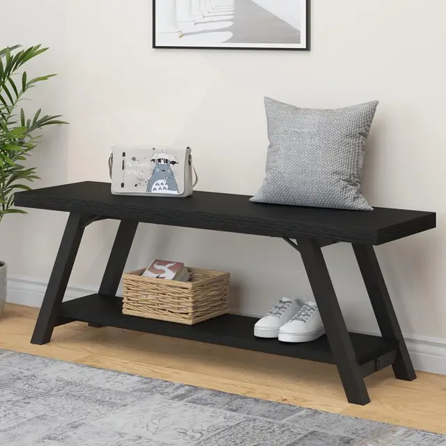 lvb schuhbank tb0147 schwarz eiche 120cm