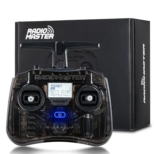 Radiomaster Pocket ELRS Fernsteuergerät Tragbares Hall-Gimbal-Transmitter mit EdgeTX-Firmware und LED-Licht für FPV-Drohnen/RC-Hubschrauber & Autos & Boote & Multicopter (Schwarz)