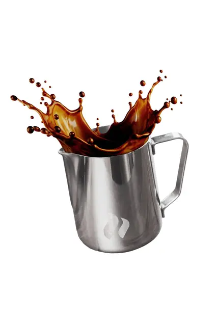 roastmarket Edelstahl Milchkännchen – Ideal zum Milchaufschäumen - Für Cappuccino & Latte Art – Aufschäumkännchen mit speziellem Latte Art Ausguss - Barista Zubehör (Edelstahl, 100ml)