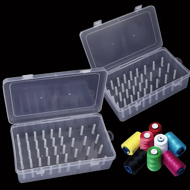 YOUNTHYE Nähgarn Aufbewahrungsbox 2er-Set transparent