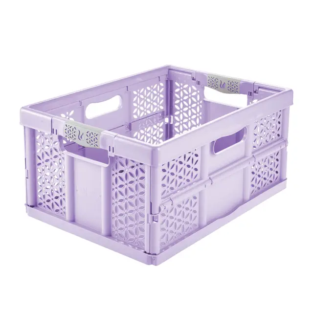 keeeper lea Stabile Profi-Klappbox mit Soft-Touch Griffen, 48,5 x 35 x 23,5 cm, 32 l, Violett (Soft Purple)
