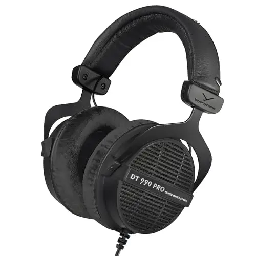 beyerdynamic DT 990 PRO Einseitiger, kabelgebundener On-Ear-Studio-Kopfhörer für Mixing, Mastering und Editing 80 Ohm, in Farbe schwarz