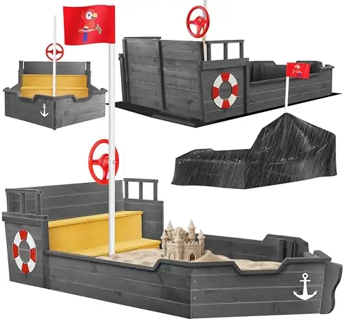 kidiz ahoi sandkasten piratenschiff holz
