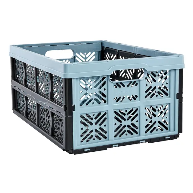 keeeper Stabile Klappbox Ida, Stabiler Kunststoff (PP), 48 x 35 x 23 cm, 32 l, Nordic Blue