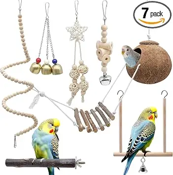 gulxwis 7-teiliges vogelspielzeug set