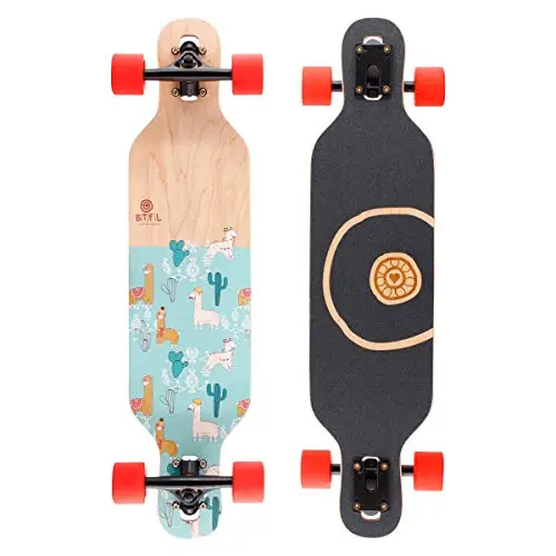 BTFL Longboard für Kinder ab 5 Jahren, Komplettboard mit ABEC 9 Kugellagern, Drop Through Cruiser, Skateboard für Anfänger & Fortgeschrittene, Freeride & Outdoor