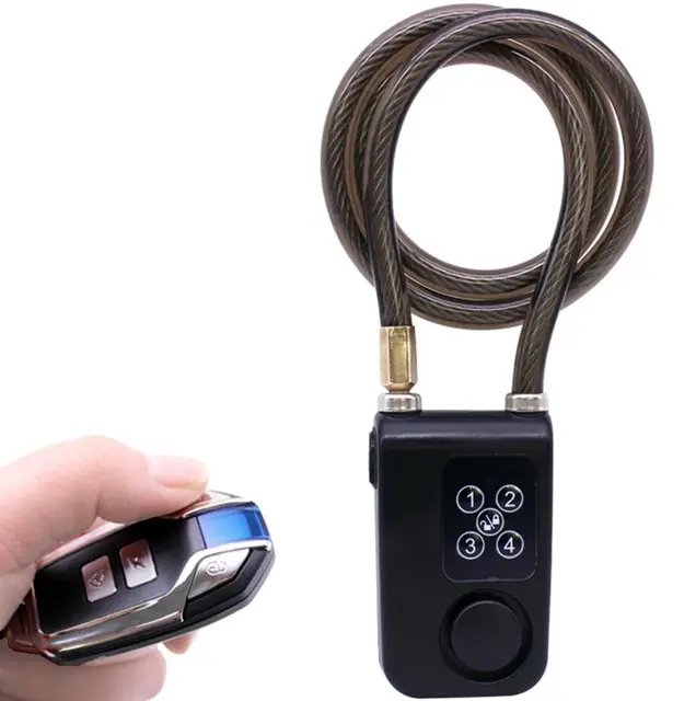 Fahrradschloss Alarm Anti-Diebstahl Vibration Wireless Fernbedienung Smart Keyless Wasserdicht mit 31 Zoll Kabellänge Sicherheit Digitale Stahlkabelkette für Fahrrad Motorrad Roller Outdoor
