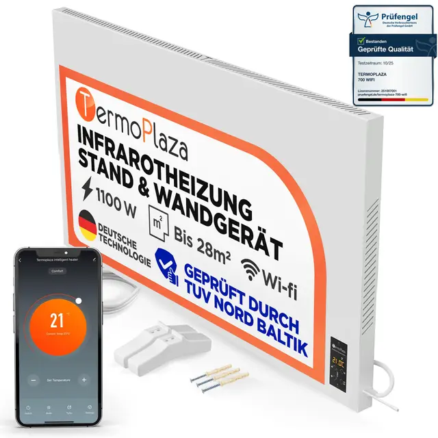 TermoPlaza WLAN Infrarotheizung 1100 W 28 m²