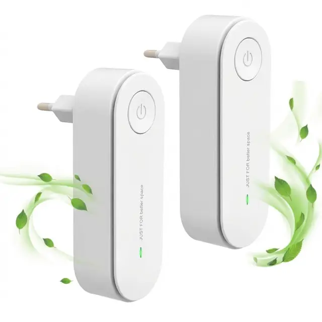 2 Pcs Luftreiniger Plug in Negativ Ionen Luftreinige Tragbarer Air Purifier IonizerGenerator Leiser Entfernt Effektiv Rauch, Gegen Partikel und Gerüche für Büro Zimmer Bade Toilette Haustierzimmer Ki