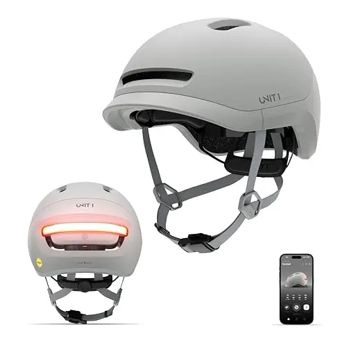 UNIT 1 NEON MIPS Smart Fahrradhelm mit Integrierten Lichtern, Blinkern & Sturzerkennung | Premium Helm für Pendler, City Cycling & E-Bike Fahrer