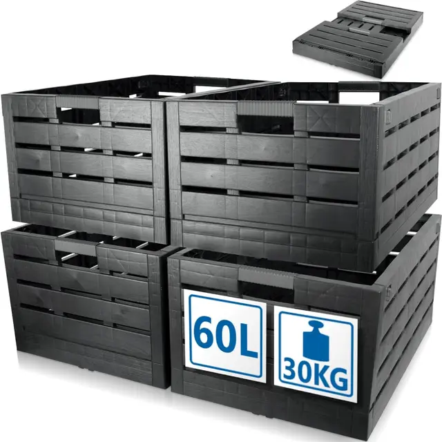 Stimo Premium Klappbox 60 L 4er-Set faltbar stapelbar