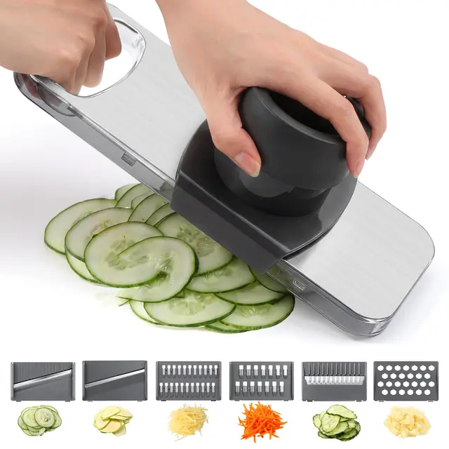 Oderra Mandoline Gemüsehobel Edelstahl 6 Klingen