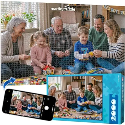 Personalisiertes Puzzle 2000 Teile – Fotopuzzle mit eigenem Foto selbst gestalten 90x60cm – 2mm Blaupappe, Seidenmatter Laserdruck, Made in EU – Geschenk Erwachsene Geburtstag