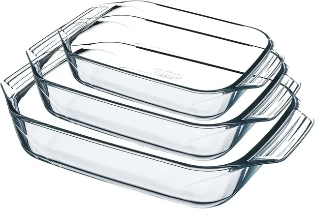 pyrex 8023510 set 3 auflaufformen glas