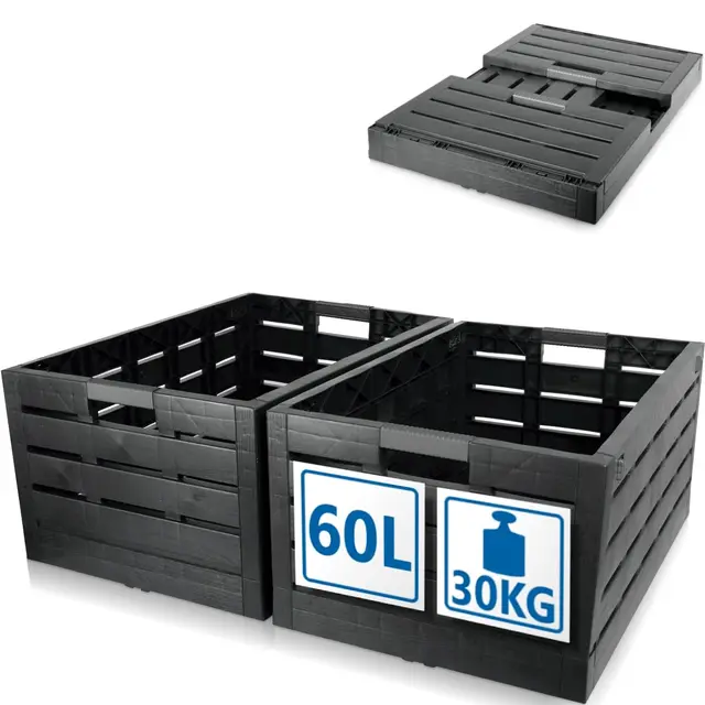 Stimo Premium Klappbox 60L Schwarz 2er-Set