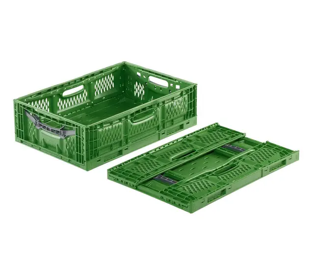 DIE BOX FABRIK Gemüse/Obstkiste klappbar 600x400x180 mm | Klappbox durchbrochen | Stapelbox für Obst- und Gemüse | Klappkiste | Transportbehälter (2)