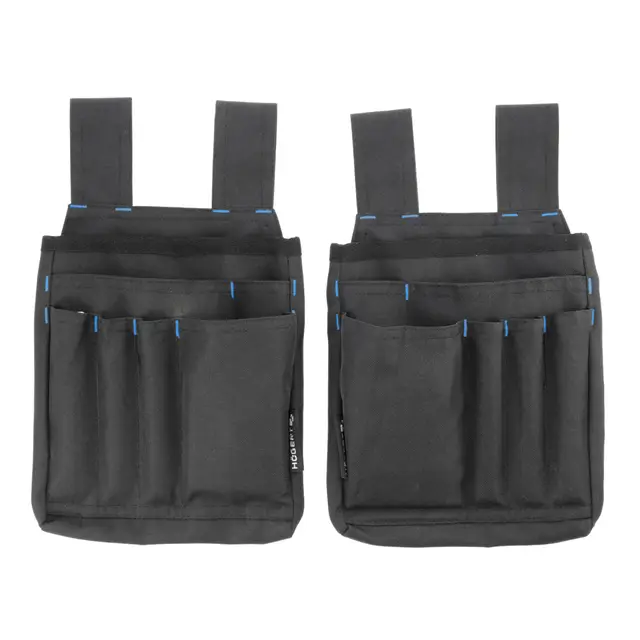 HÖGERT TECHNIK - Werkzeugtasche Gürteltasche Handwerker Tool Pouch Werkzeug-Holster Gürtelwerkzeugtasche ELTA aus Oxford 600D mit 7 Fächern für Bau, Montage und Reparatur im praktischen 2er-Set