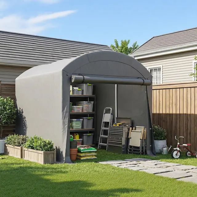 LARMNEE Fahrradunterstand Metall-Gerätehaus