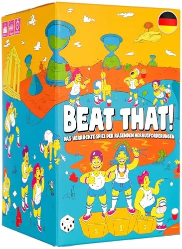 GUTTER GAMES Beat that! Brettspiel, Gesellschaftsspiele für Erwachsene, Das Verrückte Spiel Der Rasenden Herausforderungen, Partyspiele, Familienspiele - Lustige Geschenke