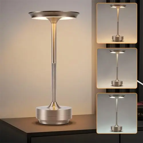 Nachttischlampe Kabellos Tischlampe Akku LED Touch Dimmbar USB