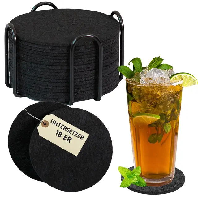 emmy home untersetzer 18er set schwarz
