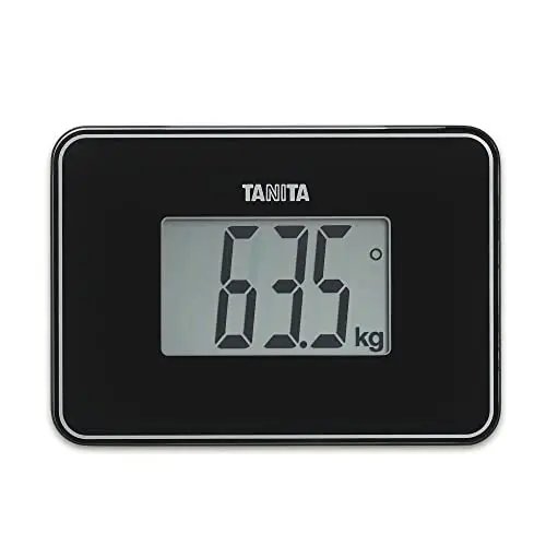 TANITA HD-386 Mini Personenwaage – Kleinste digitale Reisewaage der Welt, 150 kg Tragkraft, Extra Großes LCD-Display, Tap-On-Aktivierung, Perfekt für Reisen, Zuhause & Fitness – Digitalwaage